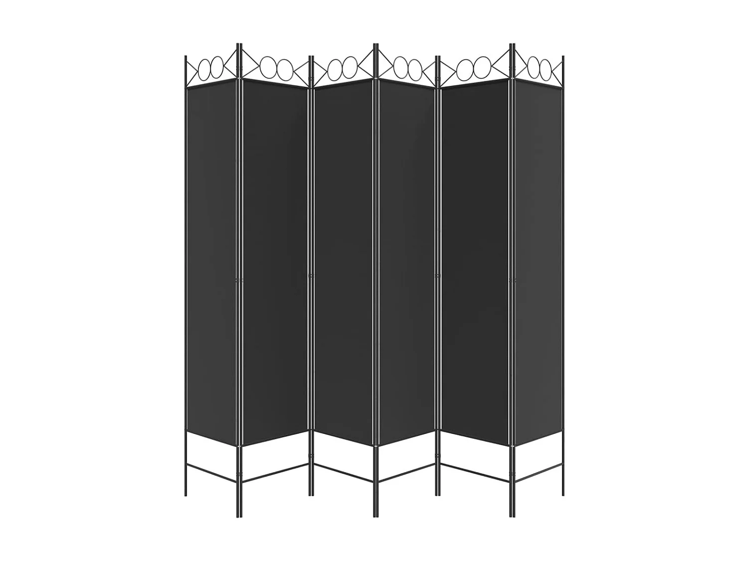 Cloison de séparation 6 panneaux Noir 240x200 cm Tissu