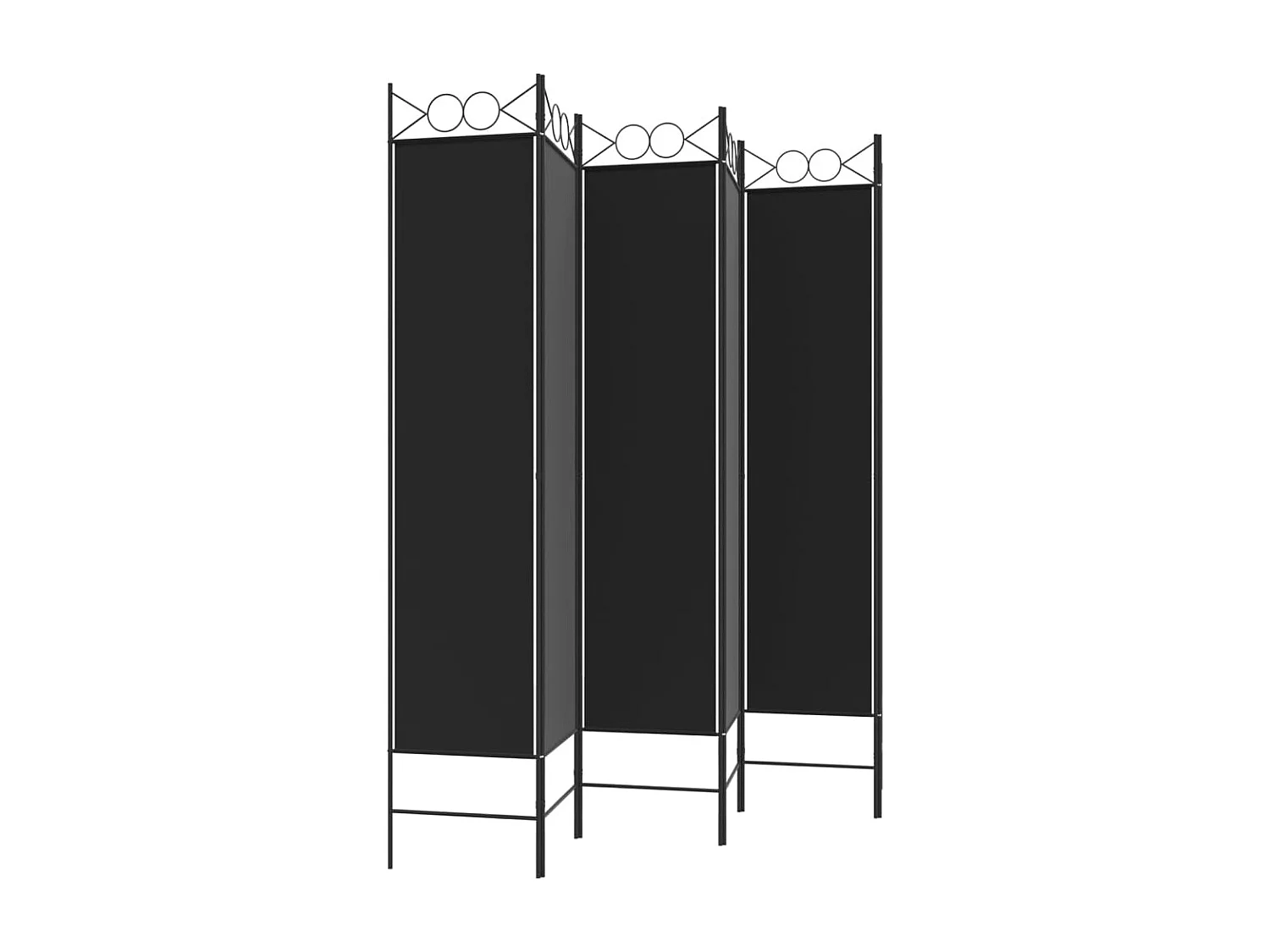 Cloison de séparation 6 panneaux Noir 240x200 cm Tissu