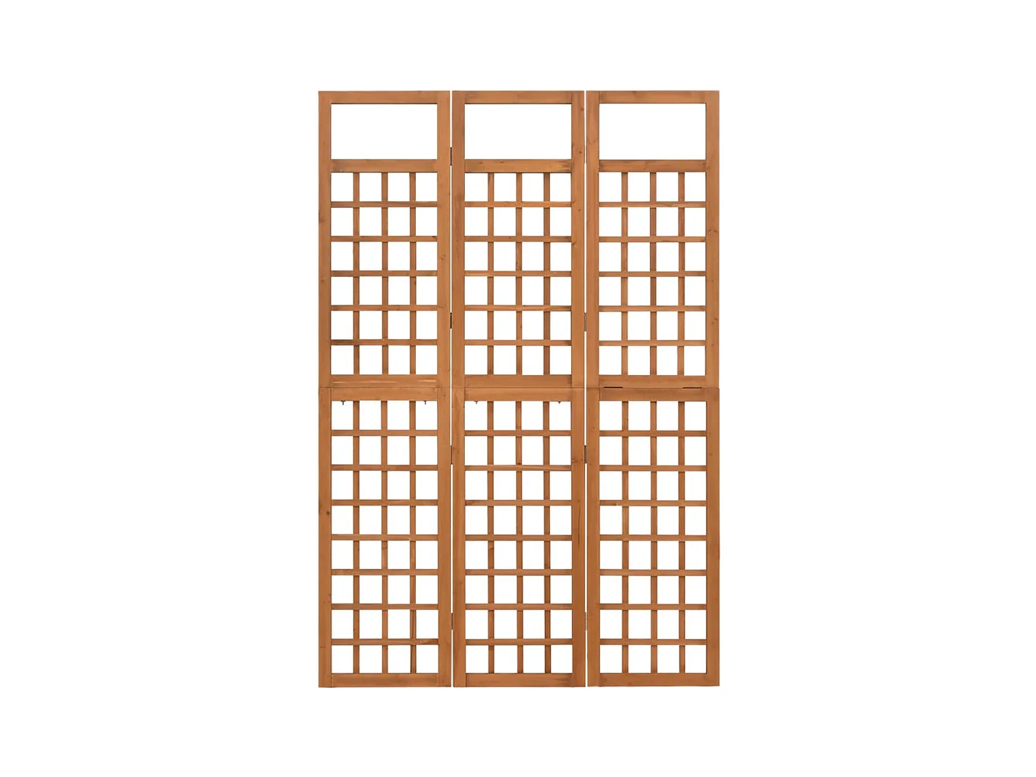 Tabique divisorio/celosía de 3 paneles de madera maciza de abeto