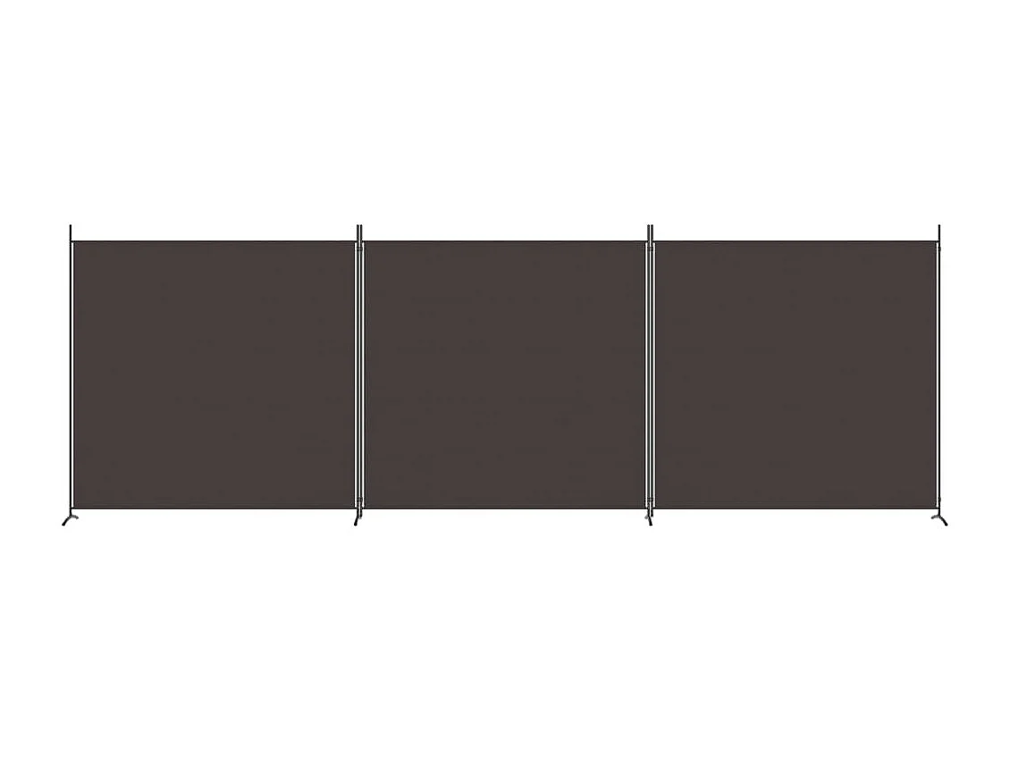 Parete divisoria a 3 pannelli Marrone 525x180 cm Tessuto