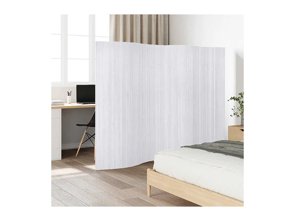 Witte bamboe scheidingswand 250 x 165 cm