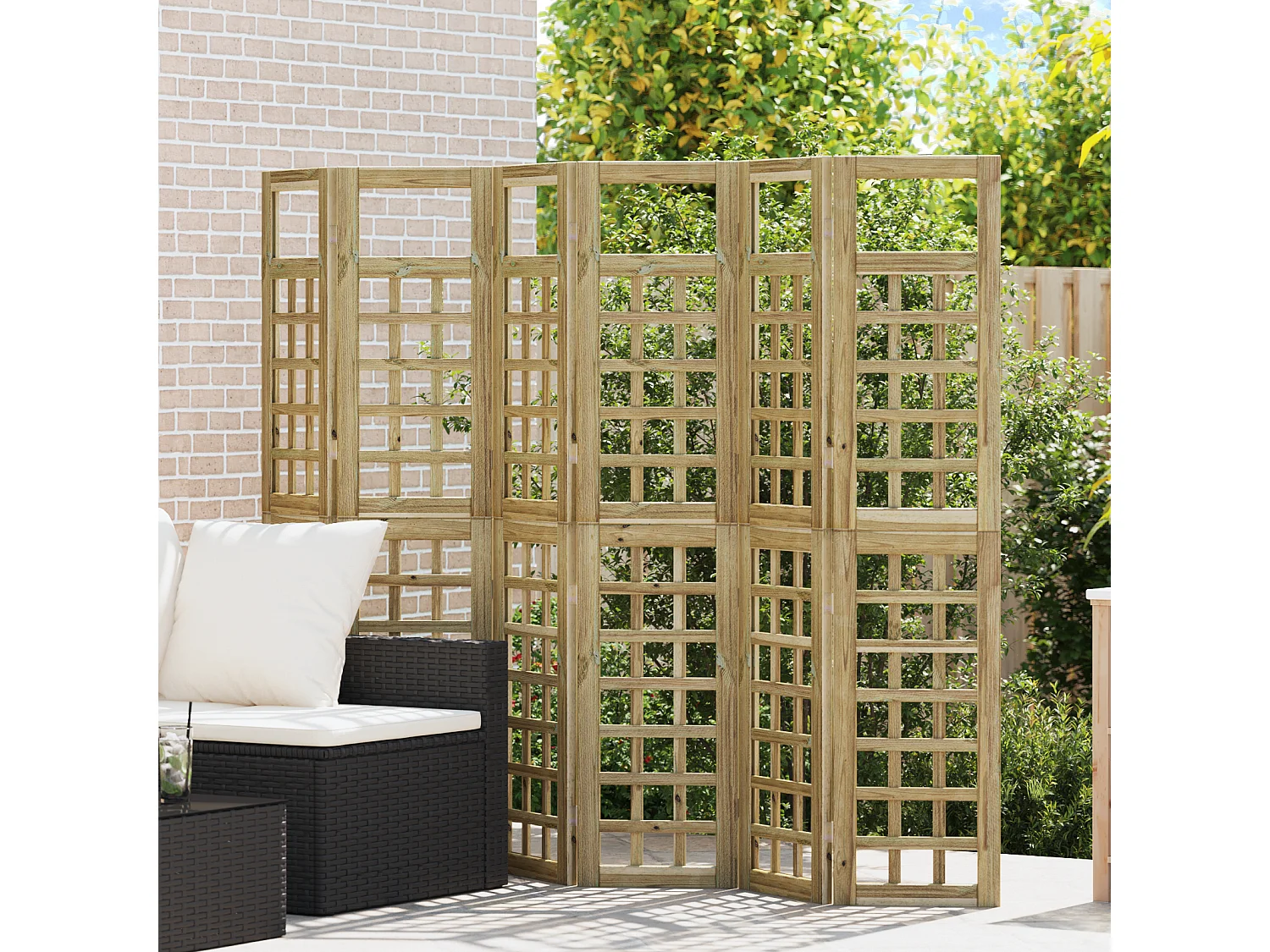 Paravent extérieur , 6 panneaux, en bois de pin traité