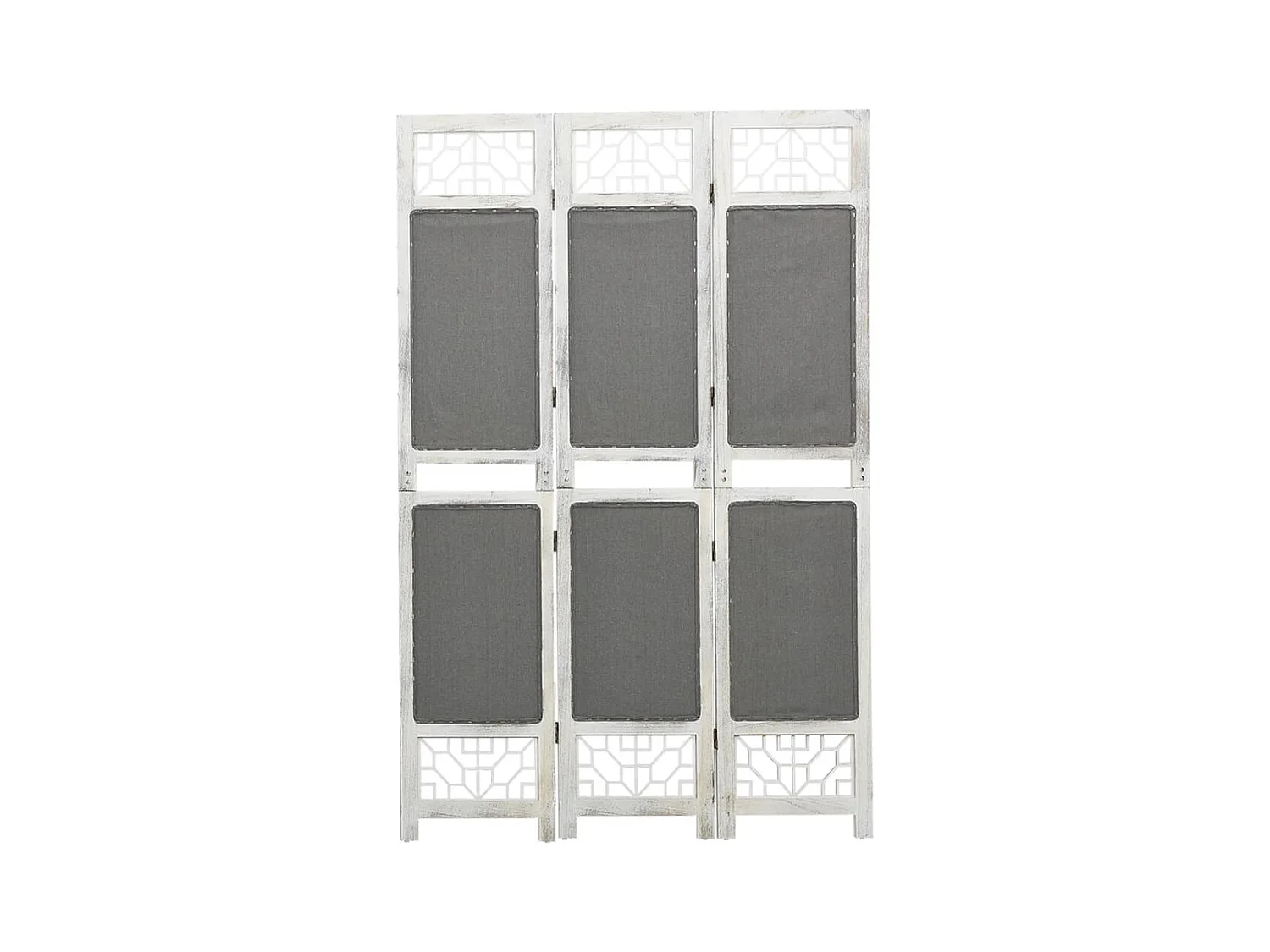 Parete divisoria a 3 pannelli Grigio 105x165 cm Tessuto