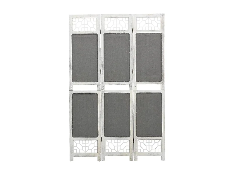 Cloison de séparation 3 panneaux Gris 105x165 cm Tissu