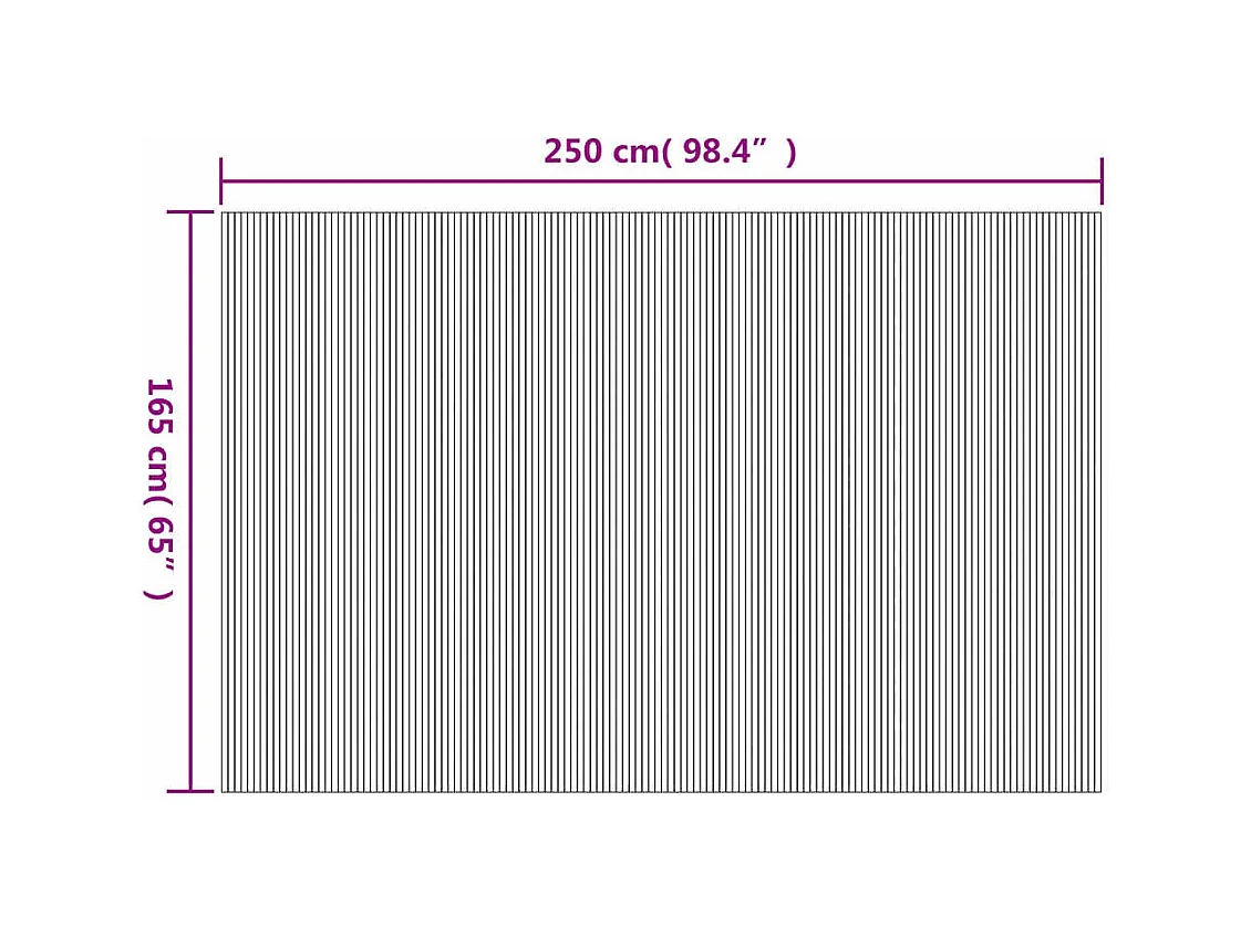 Mampara de bambú natural 250x165 cm
