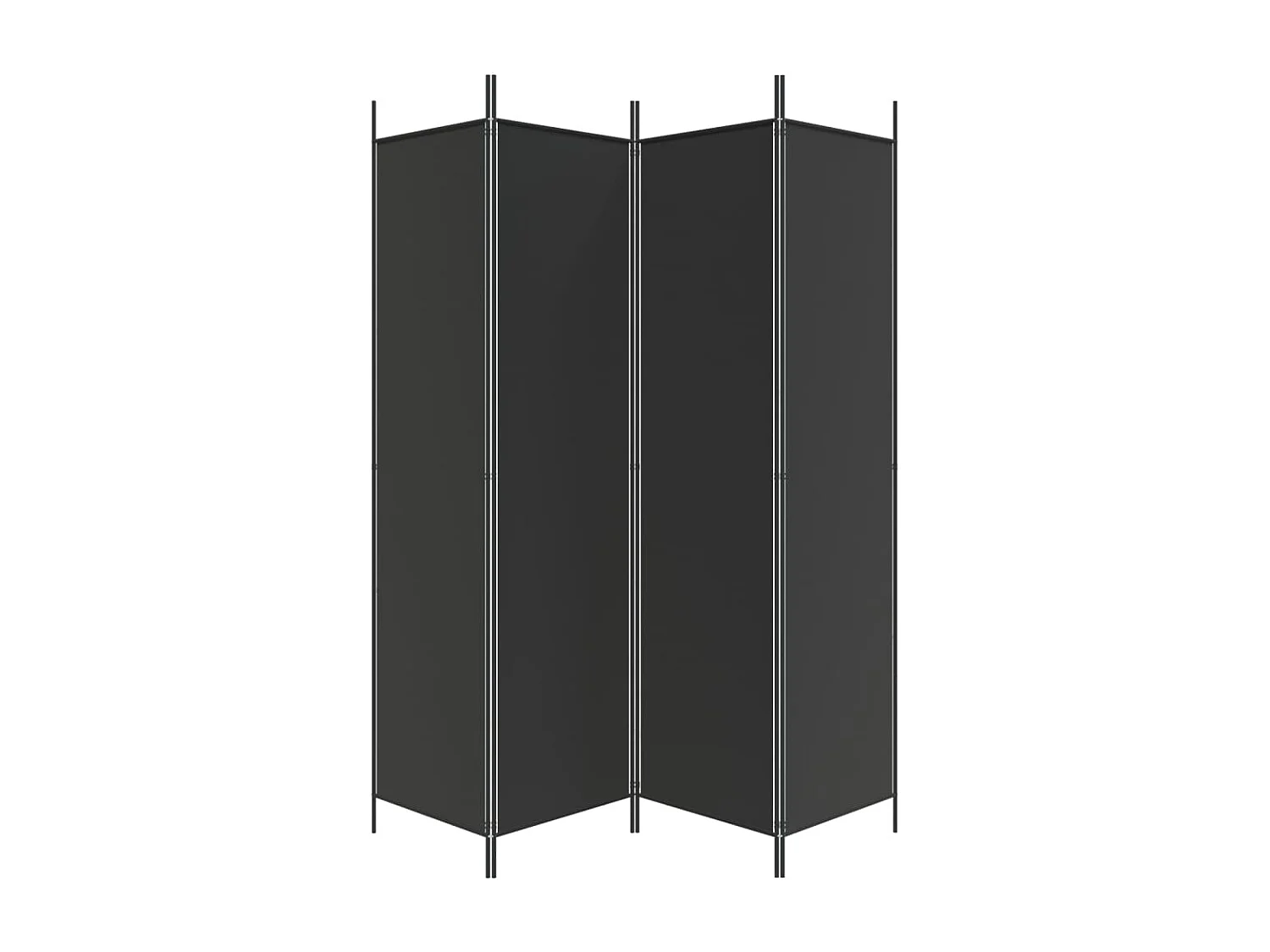 Mampara divisoria de 4 paneles Tela Negra 200x200 cm