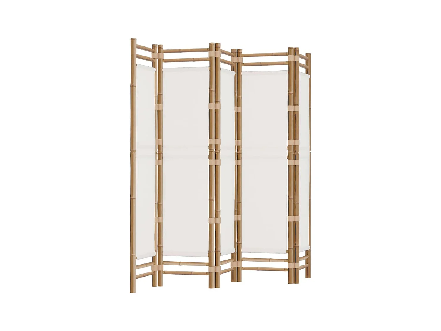 Faltbare Trennwand 5 Paneele 200 cm Bambus und Leinwand