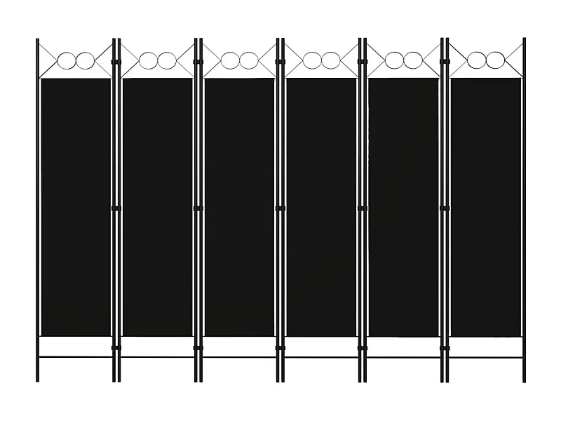 Cloison de séparation 6 panneaux Noir 240x180 cm