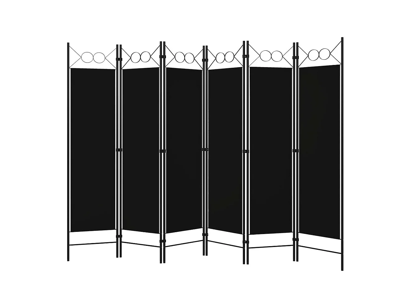 Parete divisoria a 6 pannelli Nero 240x180 cm