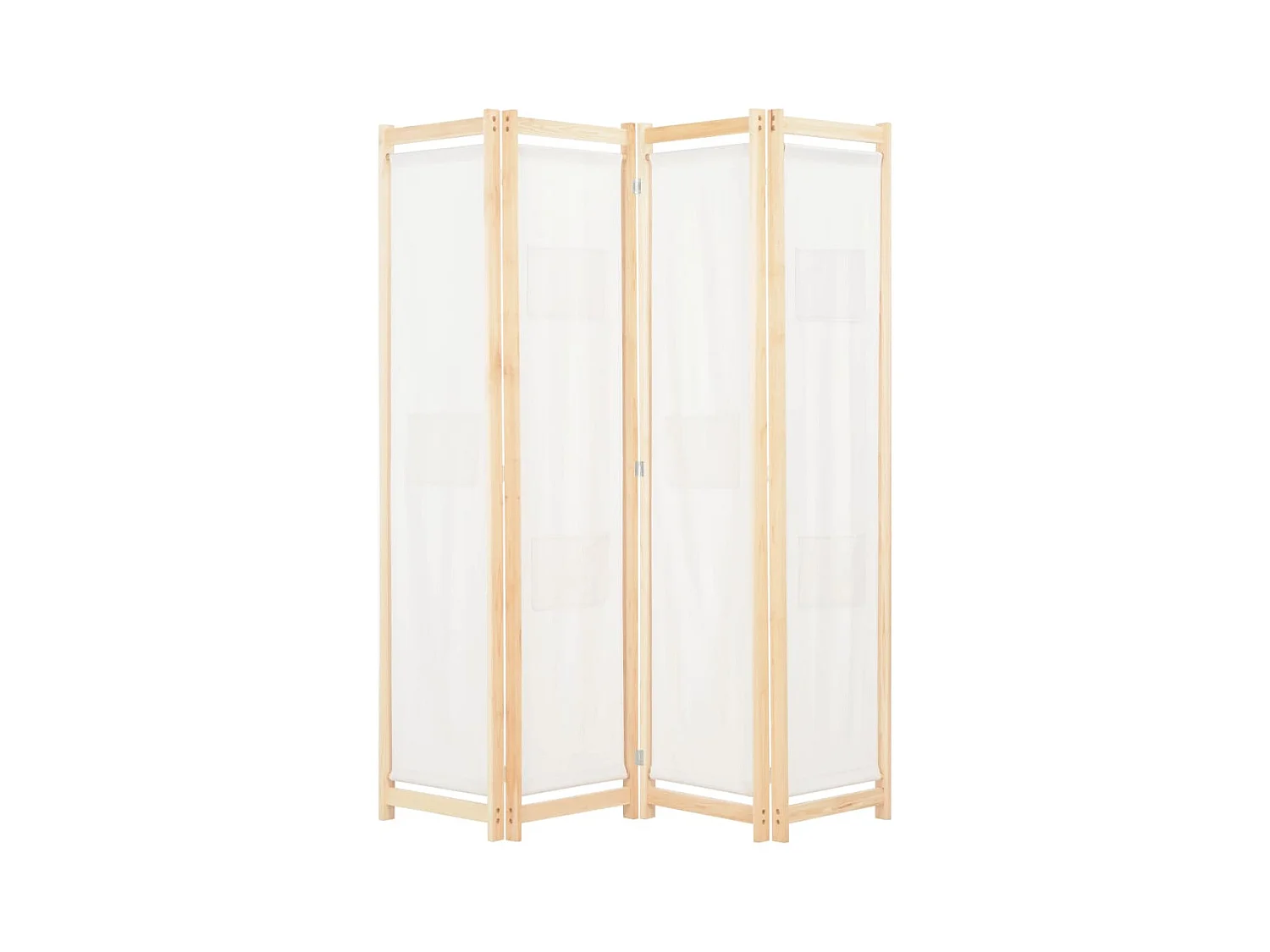 4-delige scheidingswand Crème 160x170x4 cm Stof