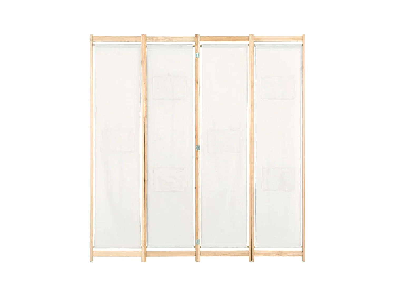 4-delige scheidingswand Crème 160x170x4 cm Stof