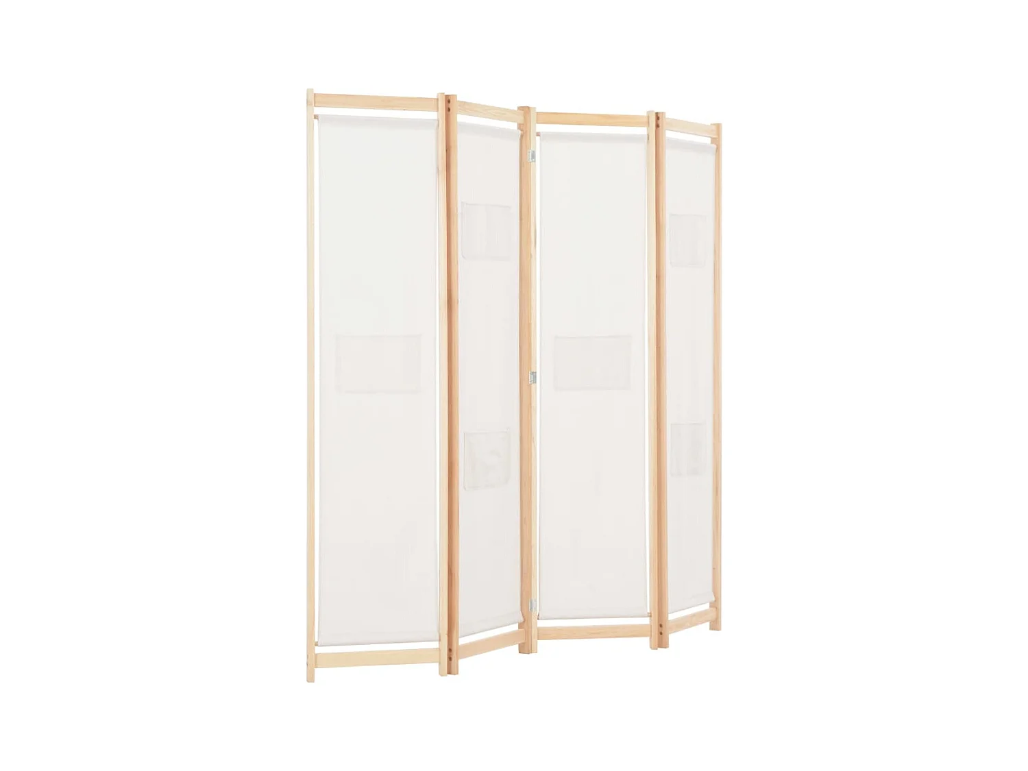4-delige scheidingswand Crème 160x170x4 cm Stof