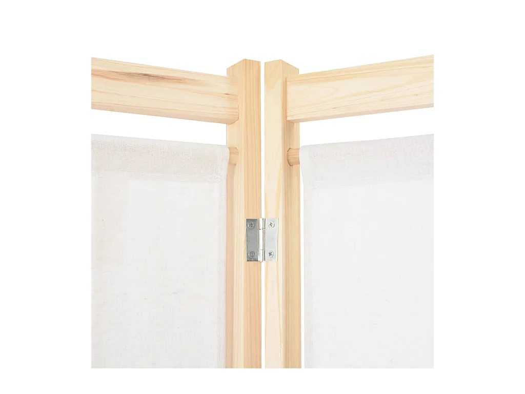 4-delige scheidingswand Crème 160x170x4 cm Stof