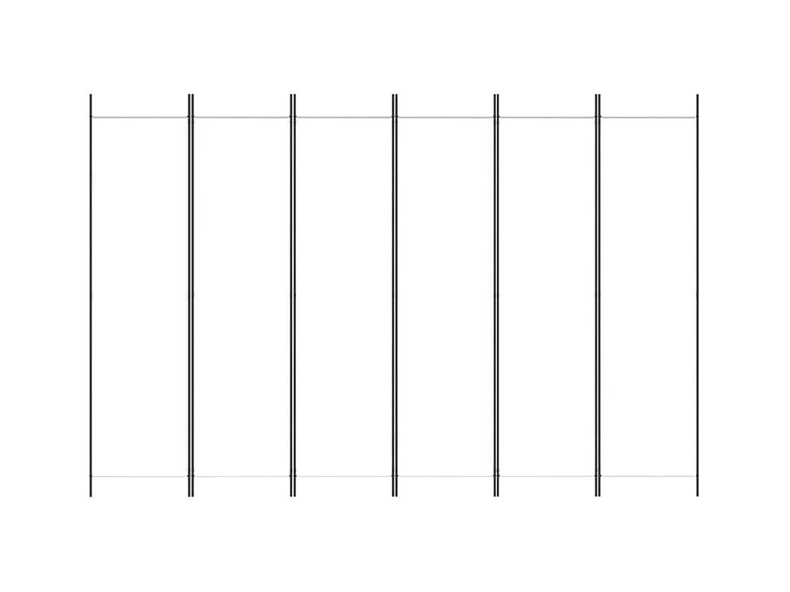 Mampara divisoria de 6 paneles Tela Blanca 300x200 cm