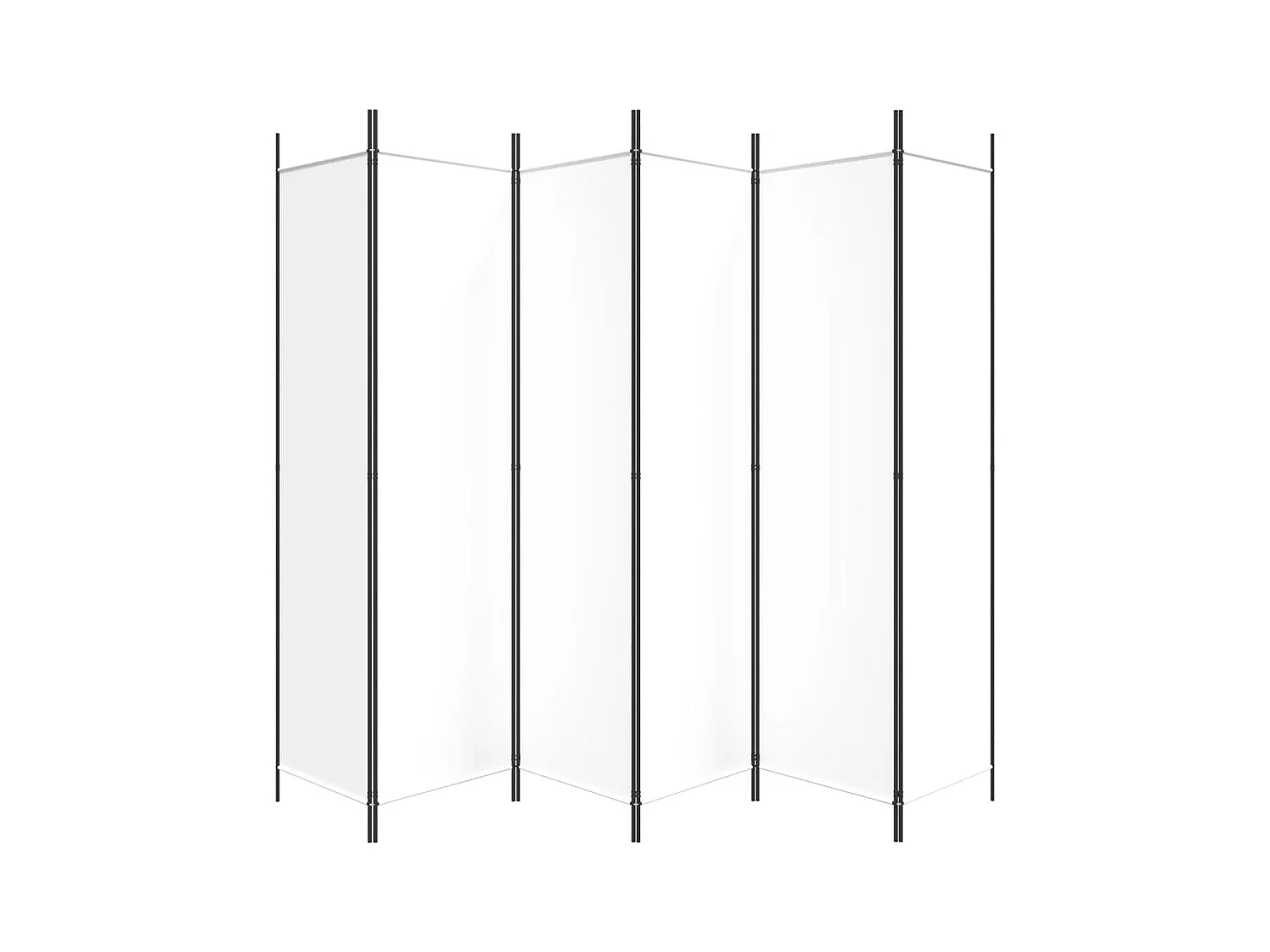 Mampara divisoria de 6 paneles Tela Blanca 300x200 cm