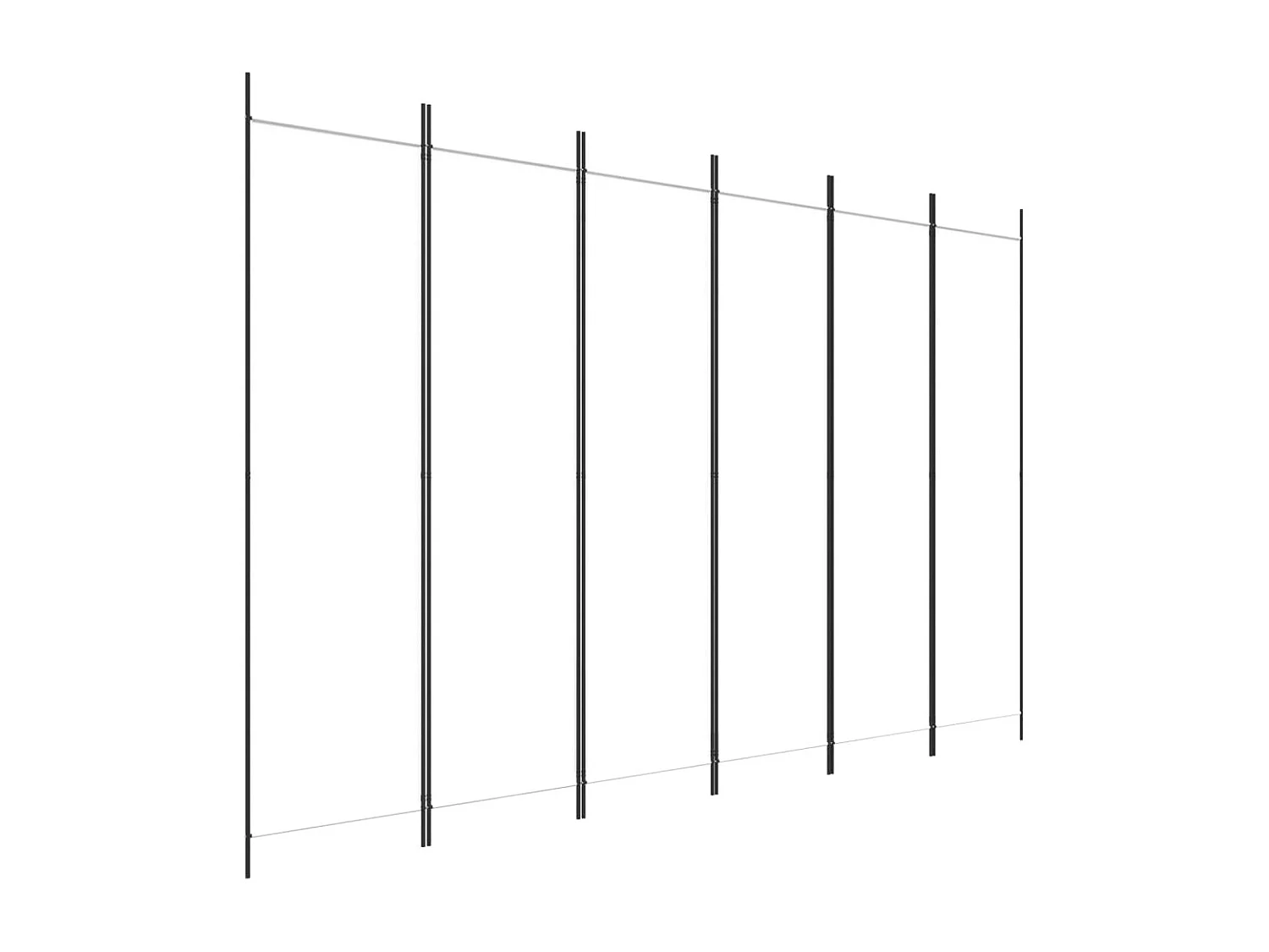 Parete divisoria a 6 pannelli Bianco 300x200 cm Tessuto