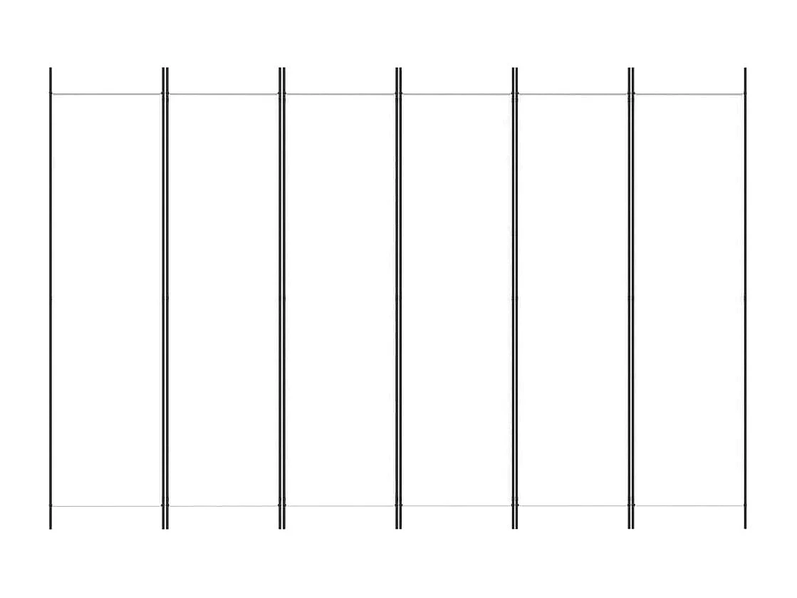 Parete divisoria a 6 pannelli Bianco 300x200 cm Tessuto