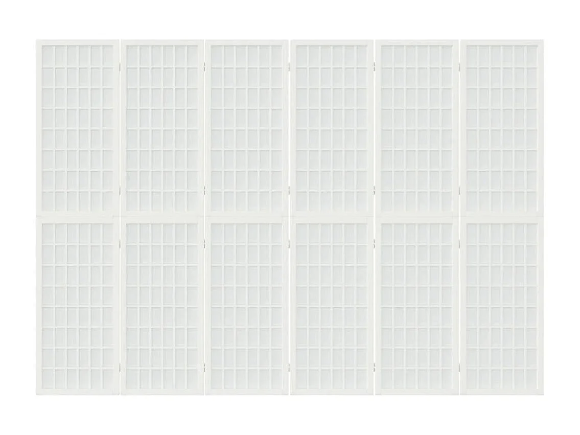 Parete divisoria pieghevole 6 pannelli 240x170 cm Bianco