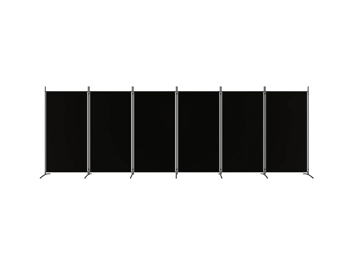 6-delige scheidingswand Zwart 520x180 cm Stof