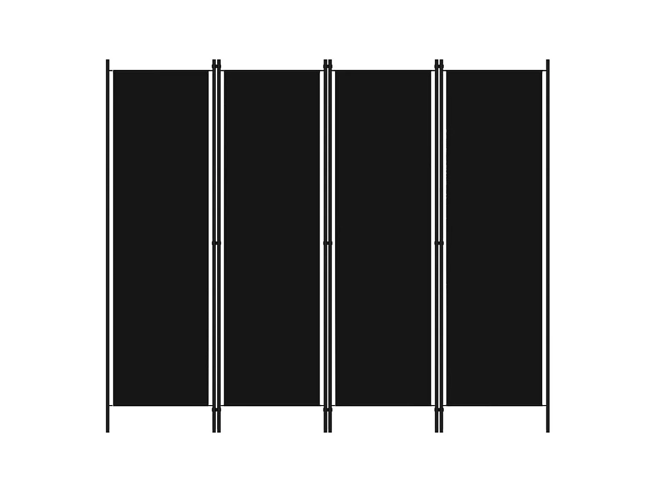 Parete divisoria a 4 pannelli Nero 200x180 cm
