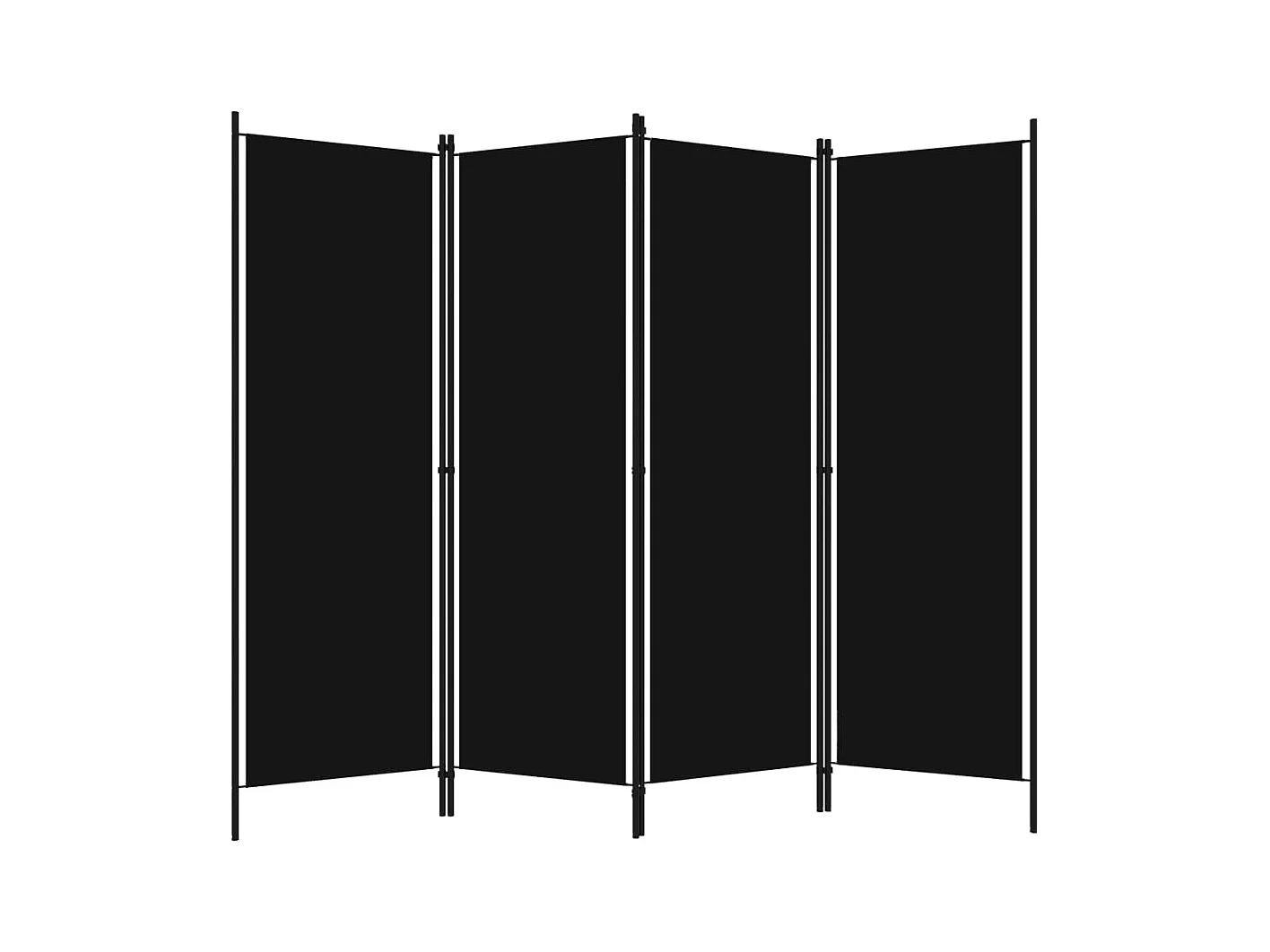 Parete divisoria a 4 pannelli Nero 200x180 cm