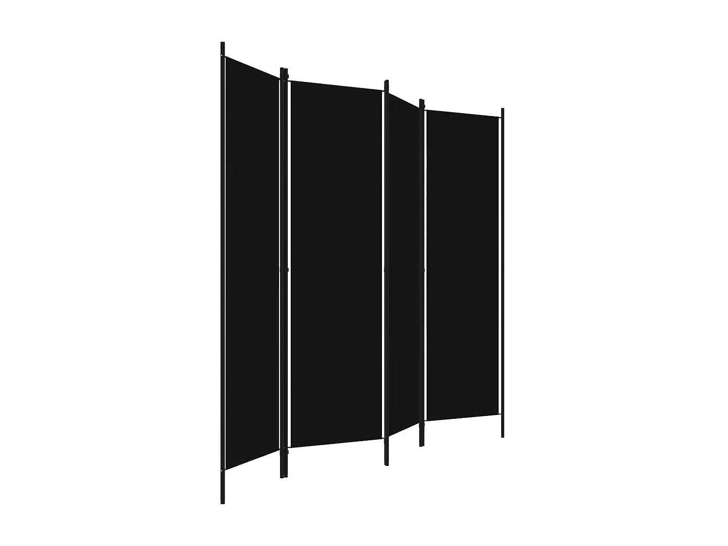Mampara divisoria de 4 paneles Negra 200x180 cm