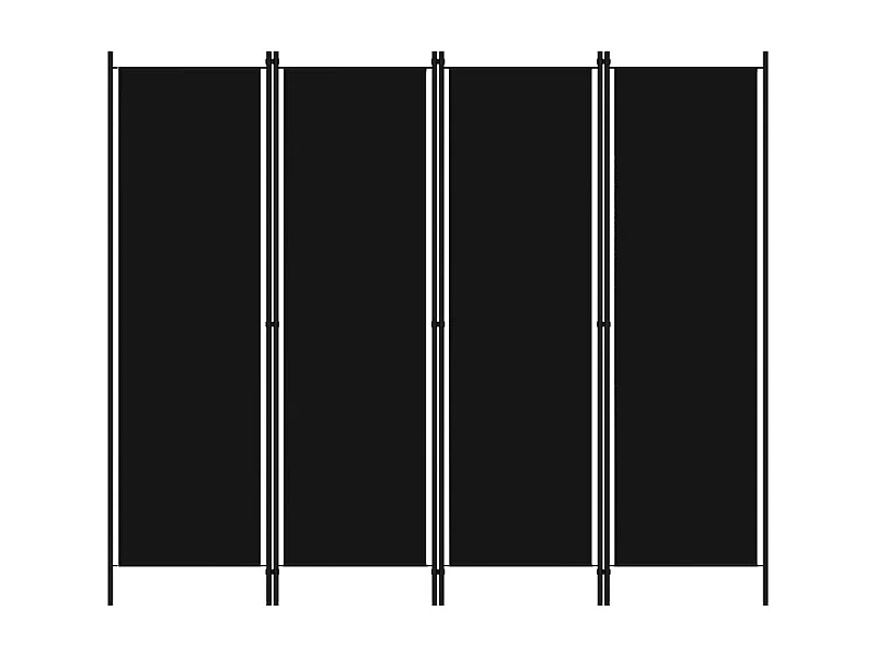 Mampara divisoria de 4 paneles Negra 200x180 cm