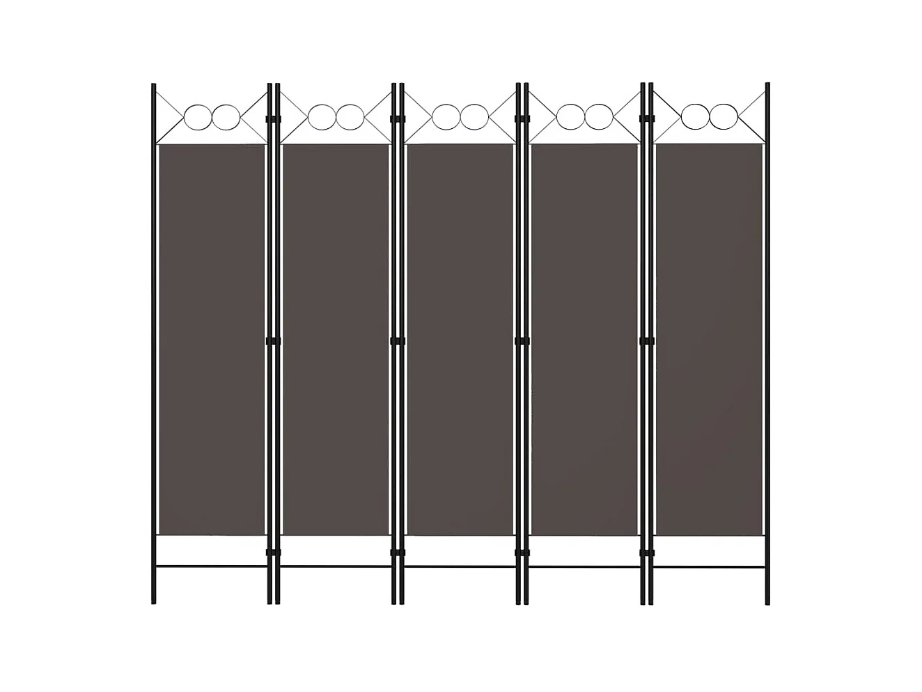 Cloison de séparation 5 panneaux Anthracite 200x180 cm