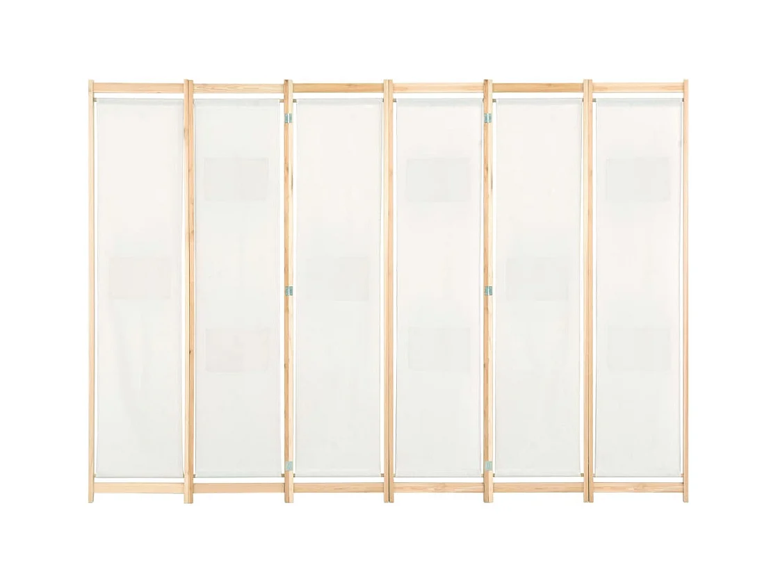 6-teiliger Raumteiler Creme 240 x 170 x 4 cm Stoff