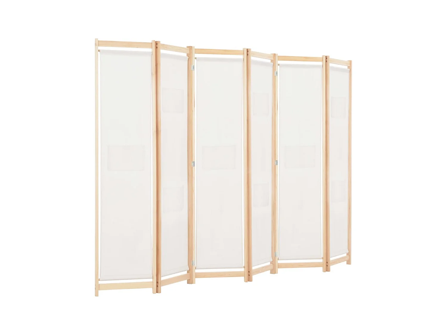 6-teiliger Raumteiler Creme 240 x 170 x 4 cm Stoff