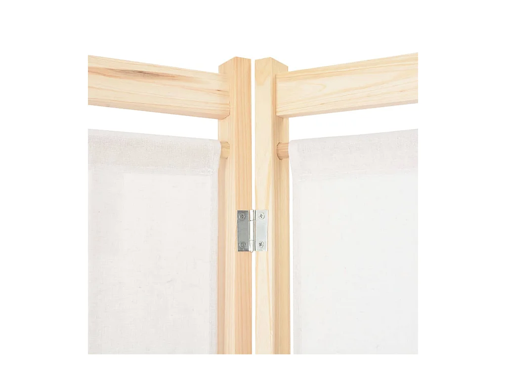 6-teiliger Raumteiler Creme 240 x 170 x 4 cm Stoff