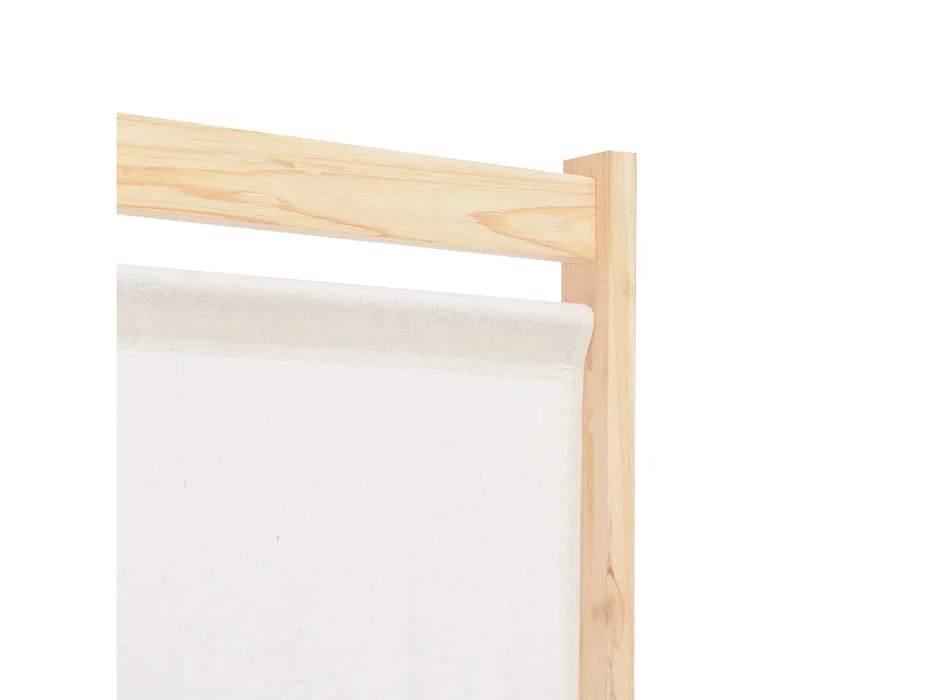 6-teiliger Raumteiler Creme 240 x 170 x 4 cm Stoff