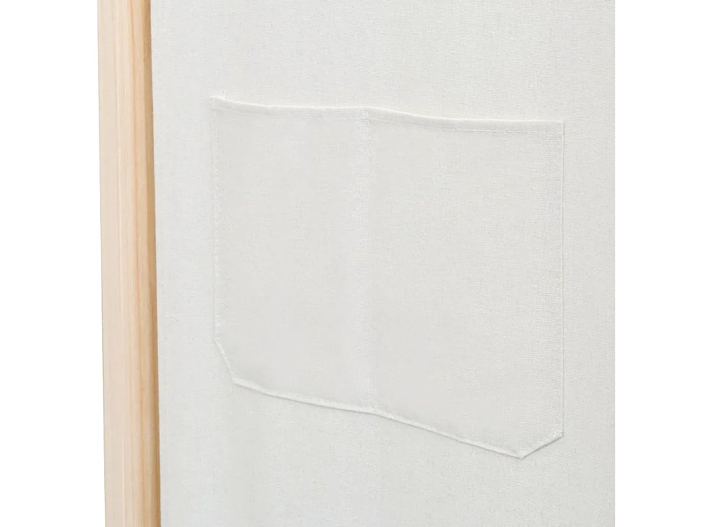 Cloison de séparation 6 panneaux Crème 240 x 170 x 4 cm Tissu