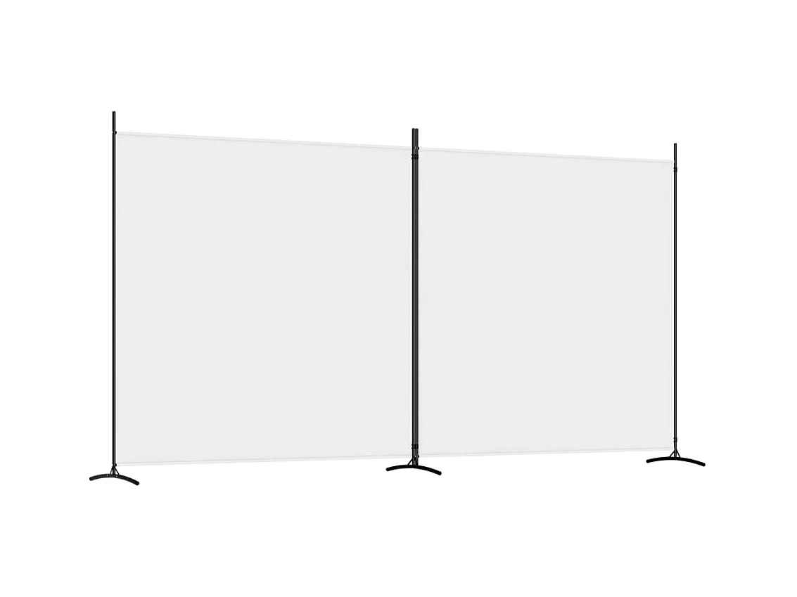 Parete divisoria a 2 pannelli Bianco 348x180 cm Tessuto