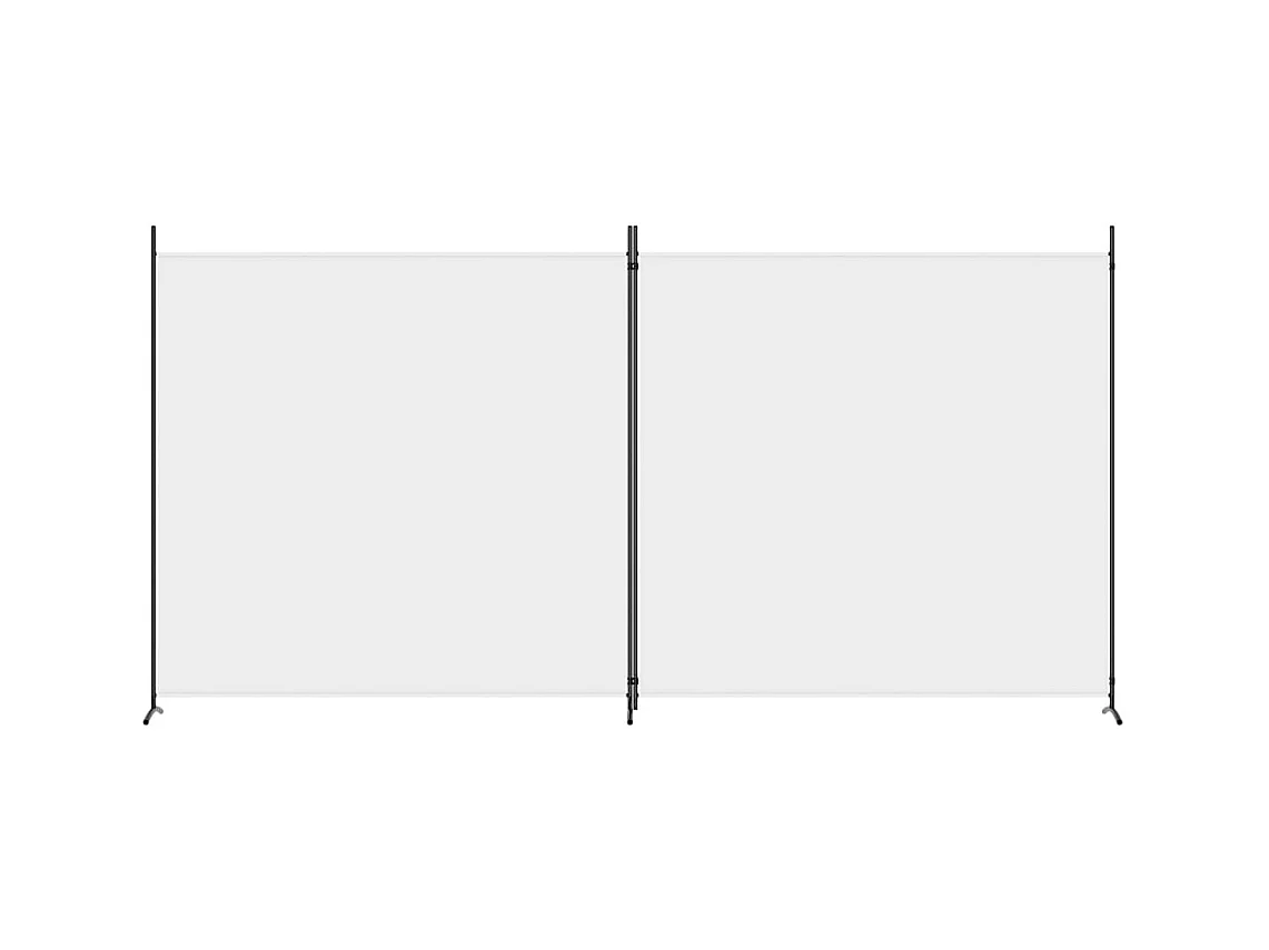 Parete divisoria a 2 pannelli Bianco 348x180 cm Tessuto
