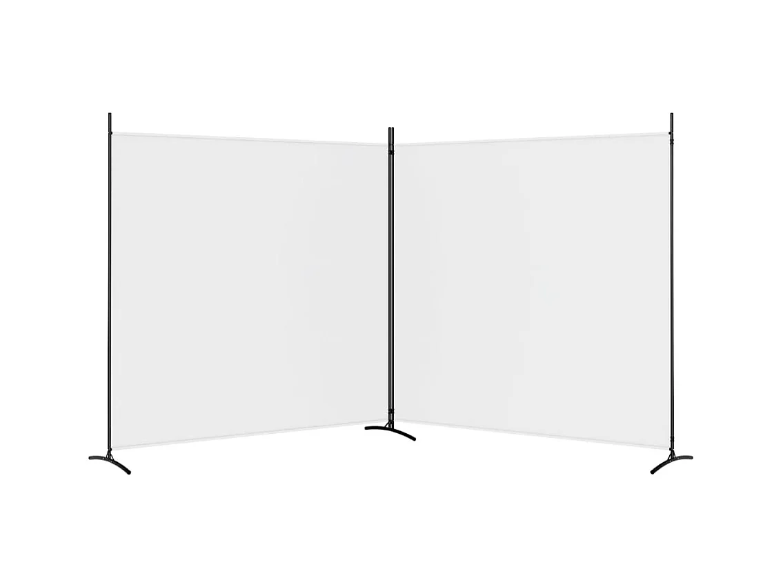Parete divisoria a 2 pannelli Bianco 348x180 cm Tessuto