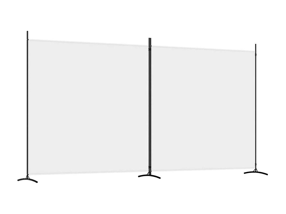 Cloison de séparation 2 panneaux Blanc 348x180 cm Tissu