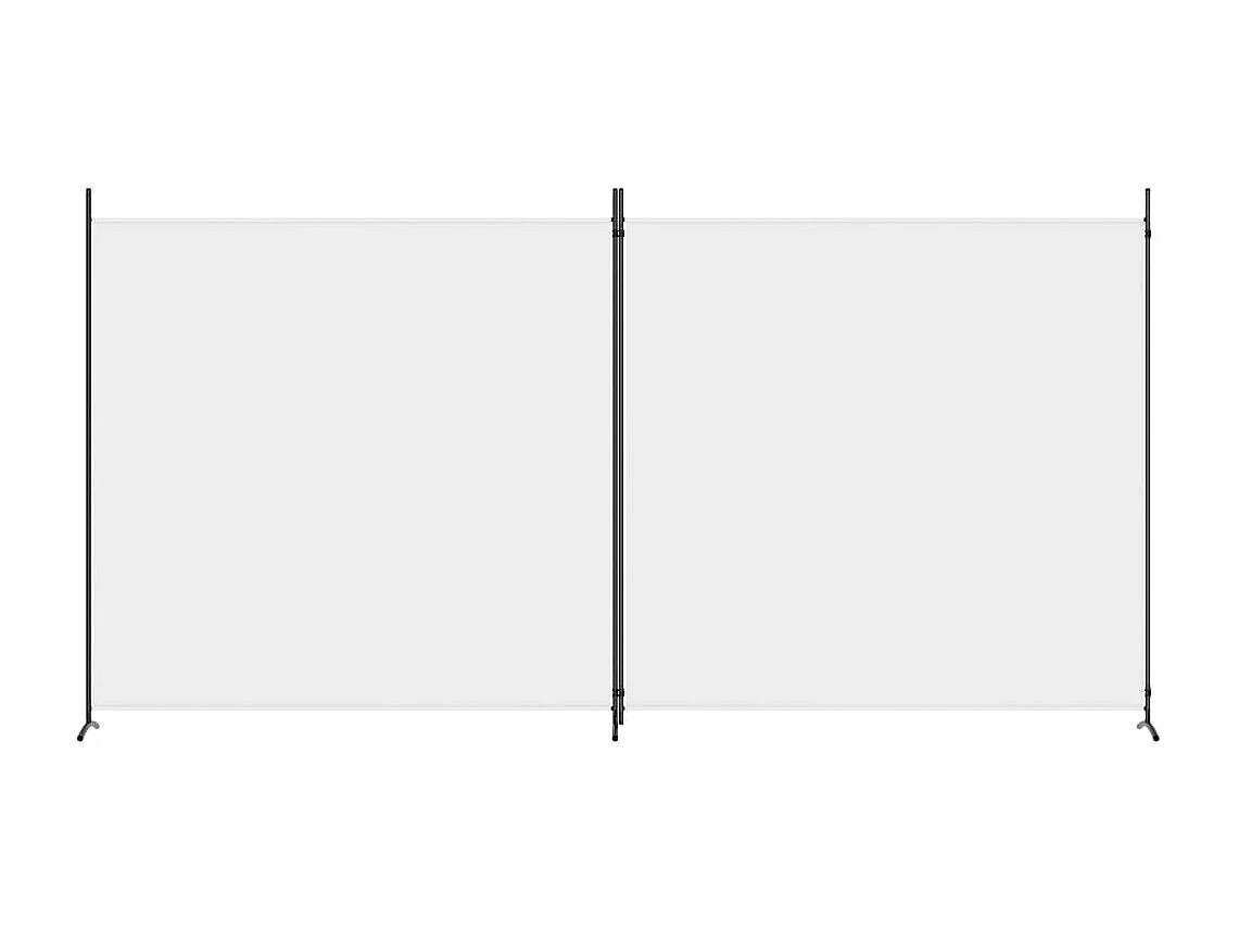 Cloison de séparation 2 panneaux Blanc 348x180 cm Tissu