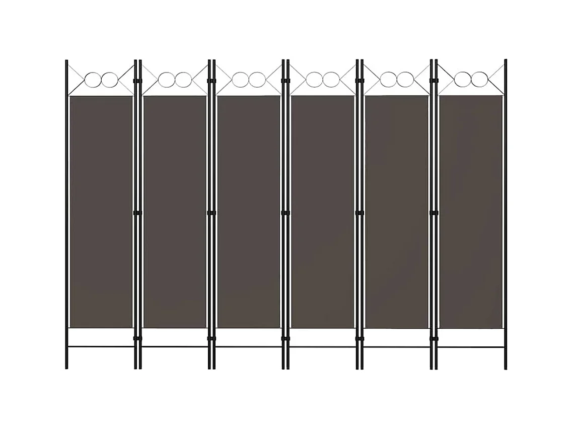 6-delige scheidingswand Antraciet 240x180 cm
