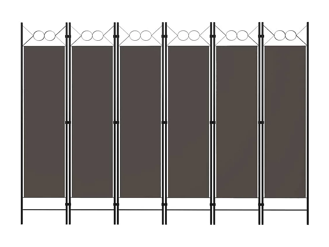 Cloison de séparation 6 panneaux Anthracite 240x180 cm