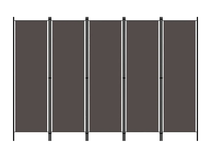 5-delige scheidingswand Antraciet 250x180 cm