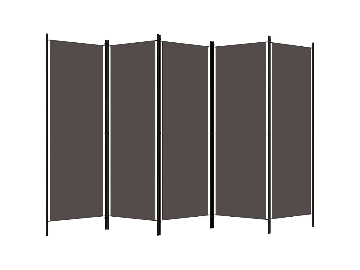 5-delige scheidingswand Antraciet 250x180 cm