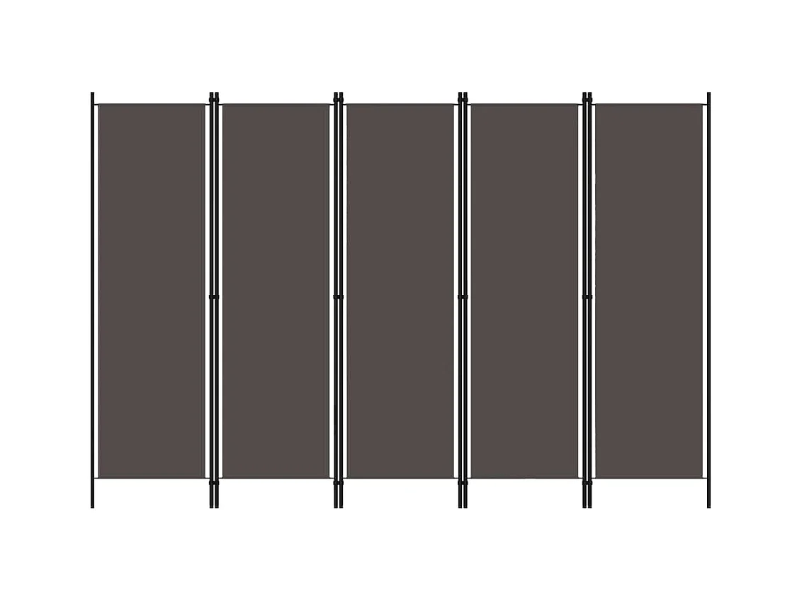 Cloison de séparation 5 panneaux Anthtracite 250x180 cm
