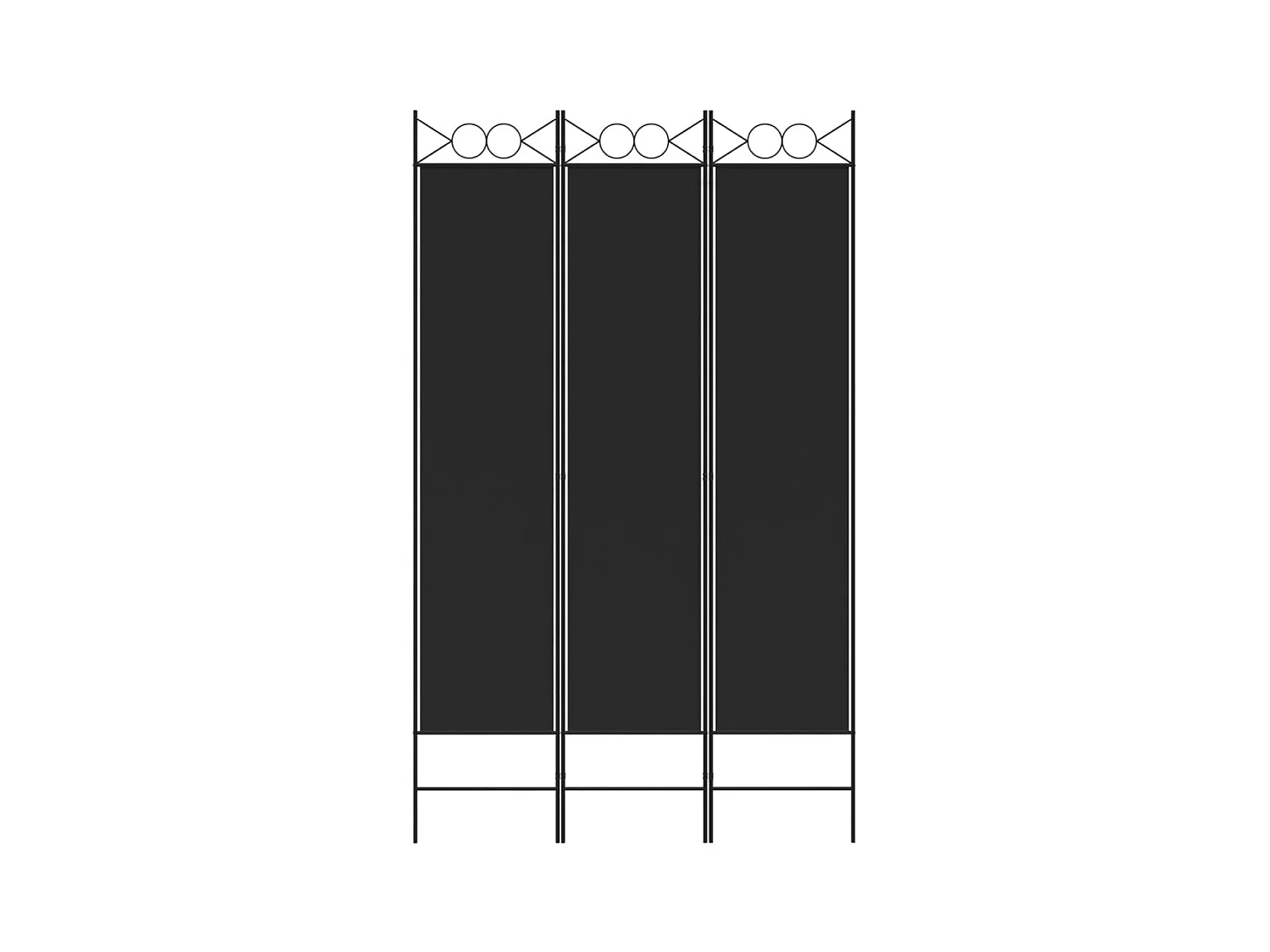 Cloison de séparation 3 panneaux Noir 120x200 cm Tissu