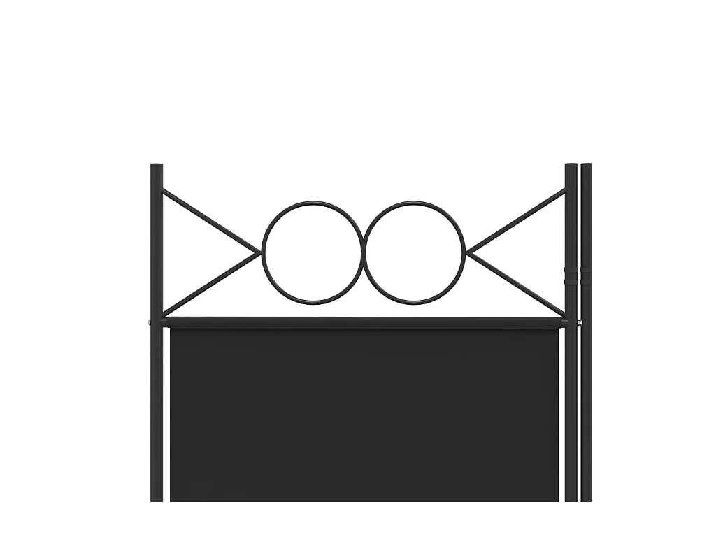 Parete divisoria a 3 pannelli Tessuto Nero 120x200 cm