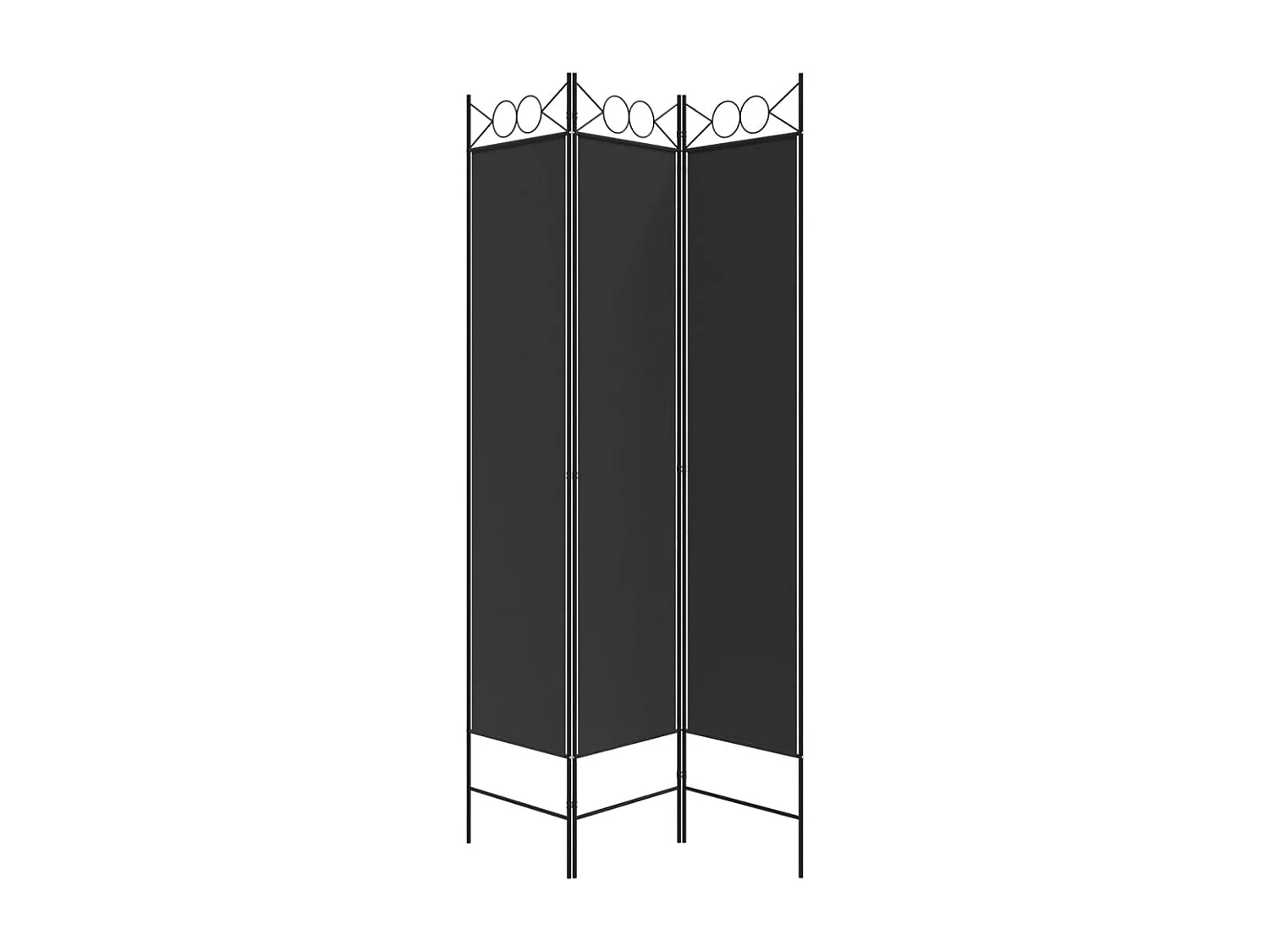 Cloison de séparation 3 panneaux Noir 120x200 cm Tissu