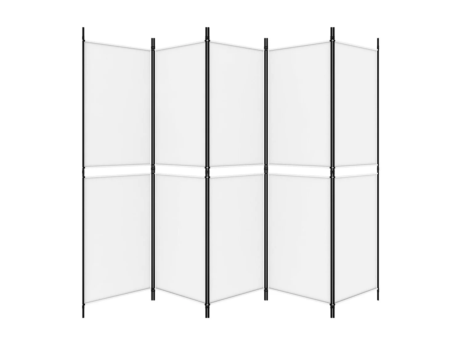 Parete divisoria a 5 pannelli Bianco 250x180 cm Tessuto