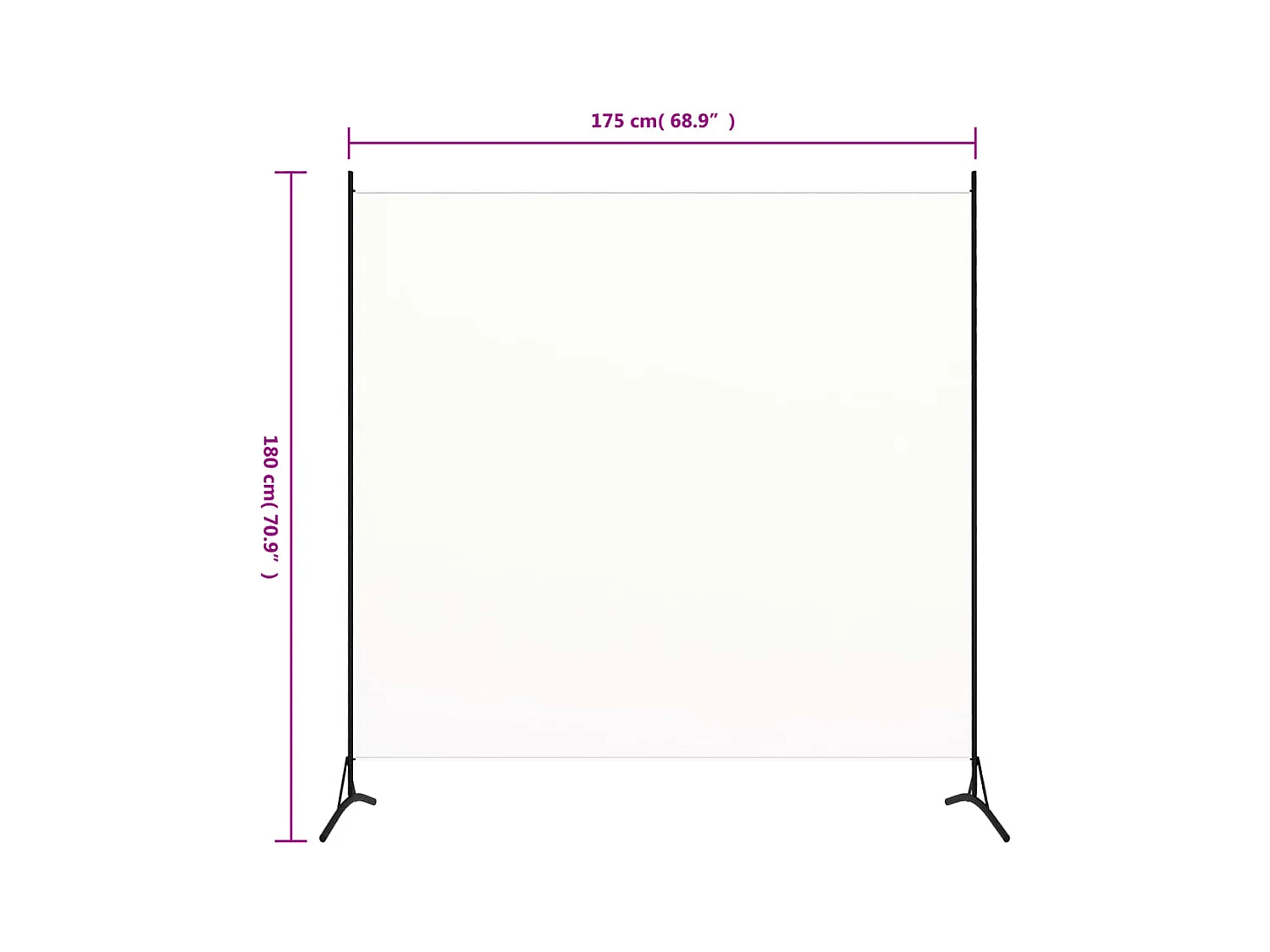 Parete divisoria bianca in tessuto 175x180 cm