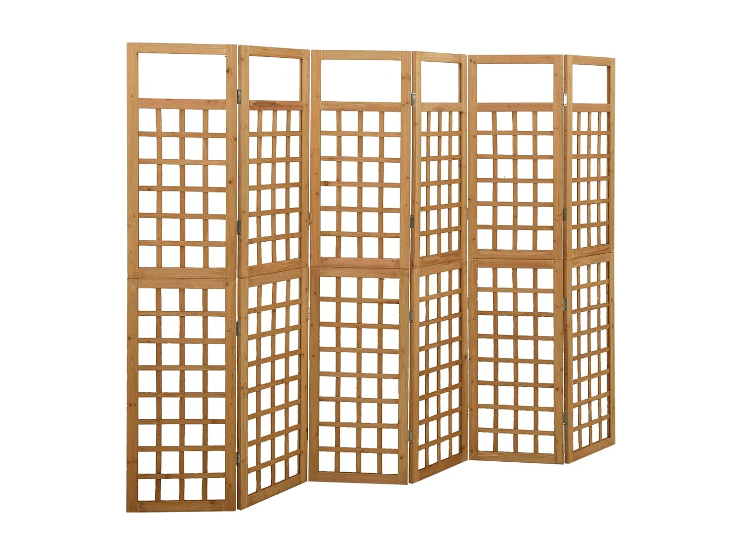 Cloison de séparation à 6 panneaux/treillis bois sapin massif
