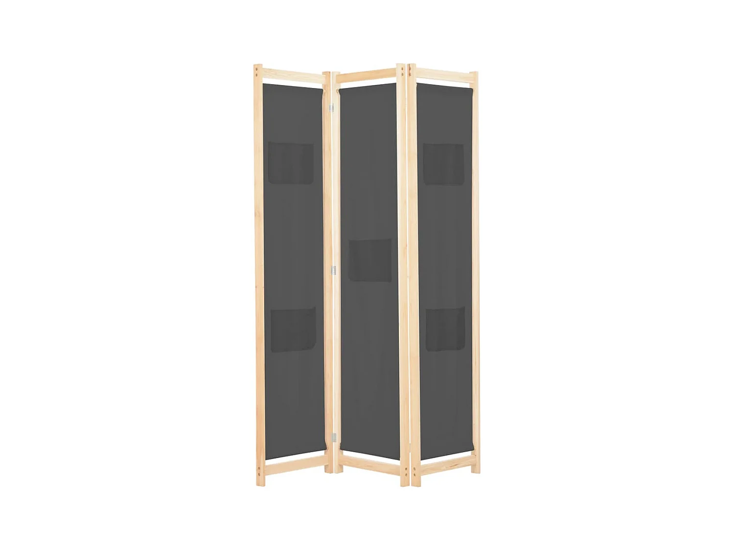 Cloison de séparation 3 panneaux Gris 120x170x4 cm Tissu